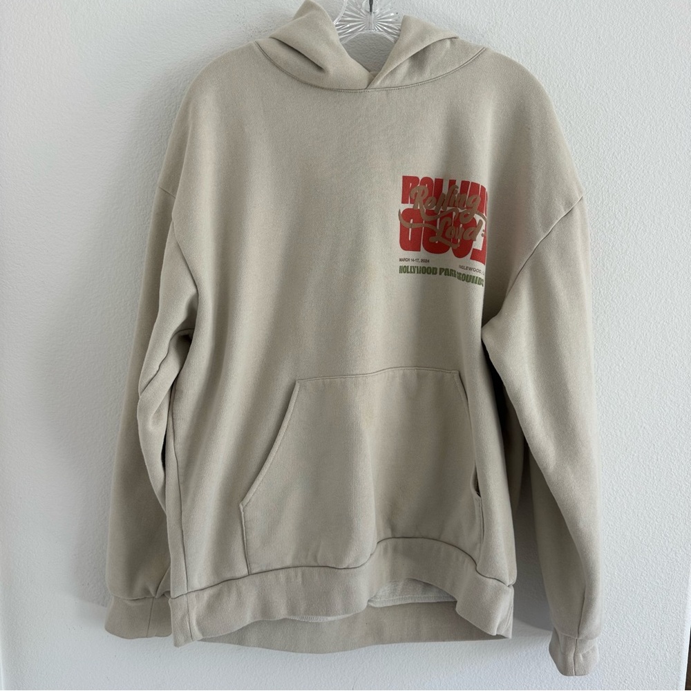 Rolling Loud 2024 Fisheye Lineup Beige‎ Graphic Hoodie Size: L